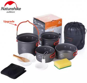 3 289 р. Набор посуды Naturehike туристический 4 в 1 (подвес+3 чашки) Naturehike nh18t018-g-va  с доставкой в г. Пермь. Увеличить фотографию 1