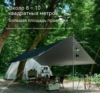 8 929 р. Тент кемпинговый Naturehike 3Х5 м., черно-серебристый винил Naturehike nh20tm006-vcslv35  с доставкой в г. Пермь. Увеличить фотографию 2