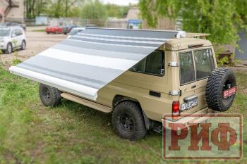 73 799 р. Маркиза автомобильная РИФ 2,5х2,0 м кассетная с электроприводом, корпус белый РИФ rif5833-2520m  с доставкой в г. Пермь. Увеличить фотографию 4