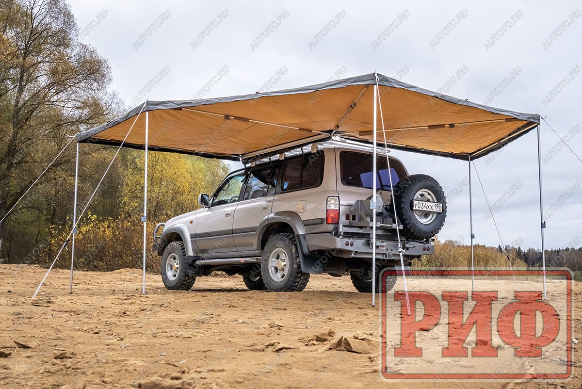 25 749 р. Маркиза автомобильная РИФ комбинированная (прямоугольная с веерной частью) 2,0х2,5 м (левая) РИФ rifavf0720250601  с доставкой в г. Пермь