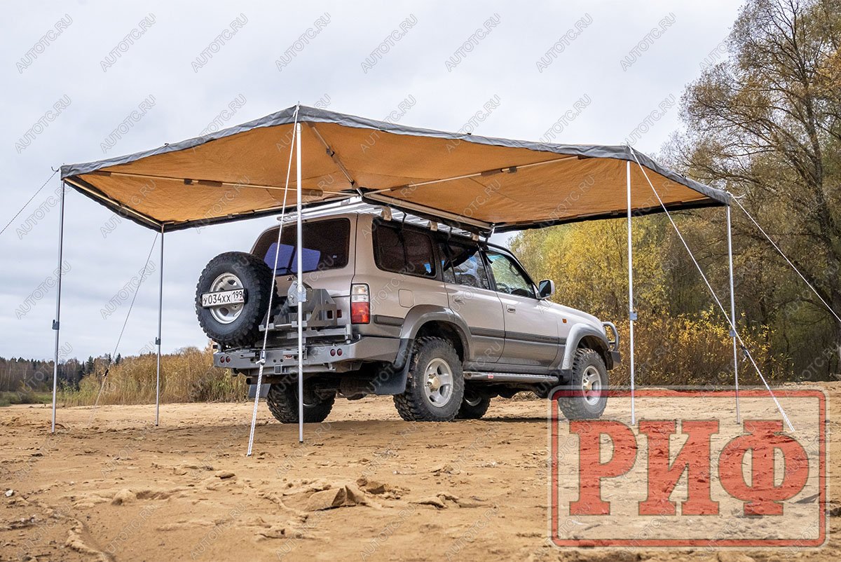 25 759 р. Маркиза автомобильная РИФ комбинированная (прямоугольная с веерной частью) 2,0х2,5 м (правая) РИФ rifavf0720250602  с доставкой в г. Пермь