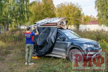 125 439 р. Палатка на крышу автомобиля РИФ Soft RT01-140, тент песочный, корпус черный, 240х140х130 см РИФ rifrt011406090w  с доставкой в г. Пермь. Увеличить фотографию 6