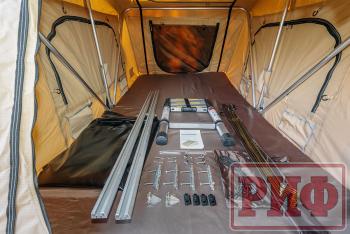 125 439 р. Палатка на крышу автомобиля РИФ Soft RT01-140, тент песочный, корпус черный, 240х140х130 см РИФ rifrt011406090w  с доставкой в г. Пермь. Увеличить фотографию 25