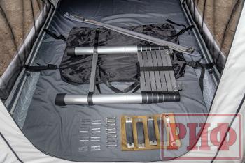 144 679 р. Палатка на крышу автомобиля РИФ Hard RT05-125, корпус белый, тент светло-серый, 210х125х150 РИФ rifrt051258010w  с доставкой в г. Пермь. Увеличить фотографию 13