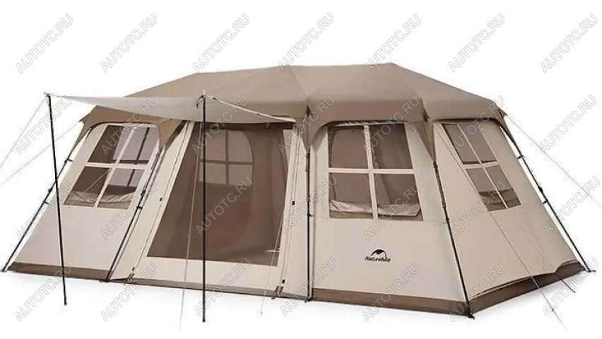 86 899 р. Палатка Naturehike Village 17, 4-местная, автоматическая, алюминиевый каркас, коричневая Naturehike cnh22zp021-br  с доставкой в г. Пермь