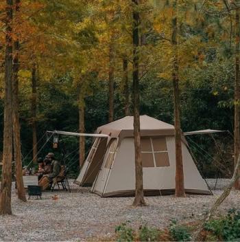 86 899 р. Палатка Naturehike Village 17, 4-местная, автоматическая, алюминиевый каркас, коричневая Naturehike cnh22zp021-br  с доставкой в г. Пермь. Увеличить фотографию 5