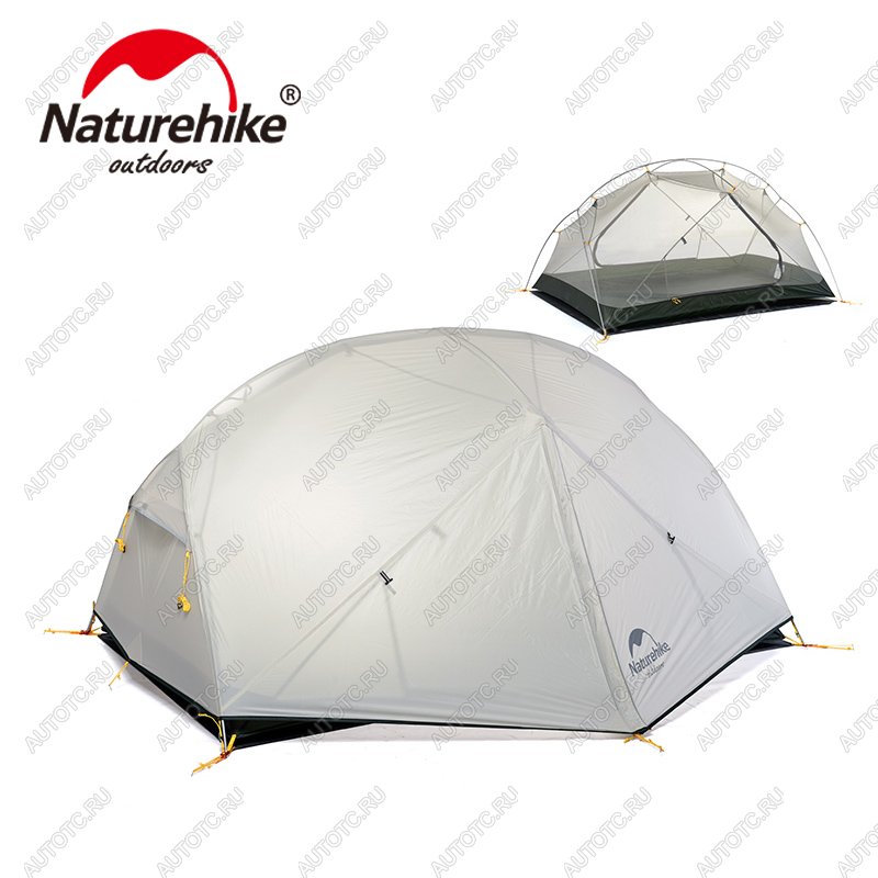 19 099 р. Палатка Naturehike Mongar Si 2-местная, алюминиевый каркас, сверхлегкая, серая Naturehike nh17t007-m-lgdgr  с доставкой в г. Пермь