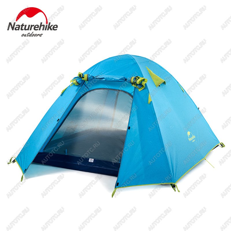 9 839 р. Палатка Naturehike P-Series 2-местная, алюминиевый каркас, голубая Naturehike nh18z022-p-2sbl  с доставкой в г. Пермь