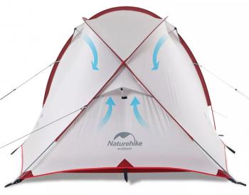 26 969 р. Палатка Naturehike Hiby Si 4-местная, алюминиевый каркас, серо-красный Naturehike nh19zp005-dg  с доставкой в г. Пермь. Увеличить фотографию 4