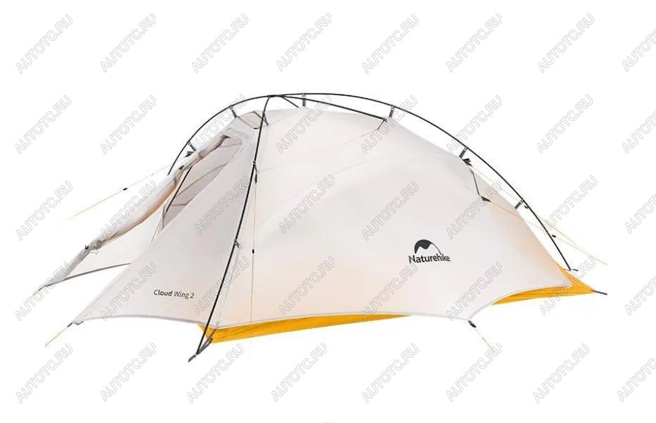 23 149 р. Палатка Naturehike Cloud Up-Wing Si 2-местная, алюминиевый каркас, серо-желтая Naturehike nh19zp083-2-2wdgrye  с доставкой в г. Пермь
