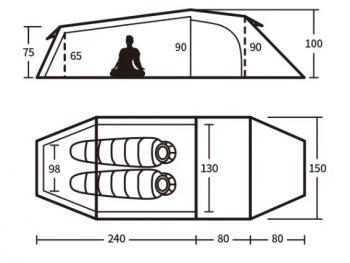37 979 р. Палатка Naturehike Opalus Si 2-местная, алюминиевый каркас, зеленый Naturehike nh20zp001-dfgr  с доставкой в г. Пермь. Увеличить фотографию 2