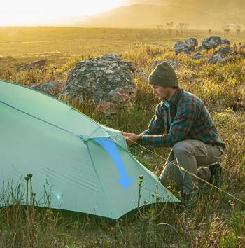 14 609 р. Палатка Naturehike Outdoor 2-местная, алюминиевый каркас, сверхлегкая, голубой Naturehike nh20zp091-2lbl  с доставкой в г. Пермь. Увеличить фотографию 20