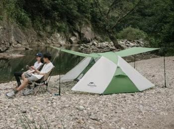 14 159 р. Палатка Naturehike Butterfly 2-местная, алюминиевый каркас, бело-зеленая Naturehike nh21yw132-whgr  с доставкой в г. Пермь. Увеличить фотографию 5