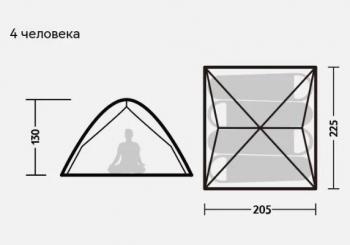 9 179 р. Палатка Naturehike 4-местная, быстросборная, серо-красная Naturehike nh21zp008-4grrd  с доставкой в г. Пермь. Увеличить фотографию 3