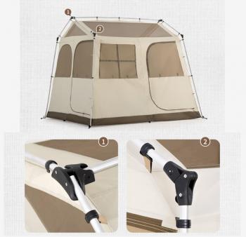 29 739 р. Палатка Naturehike Village 5.0 4-местная, алюминиевый каркас, снежная юбка, бежевая Naturehike nh21zp009-kh  с доставкой в г. Пермь. Увеличить фотографию 13