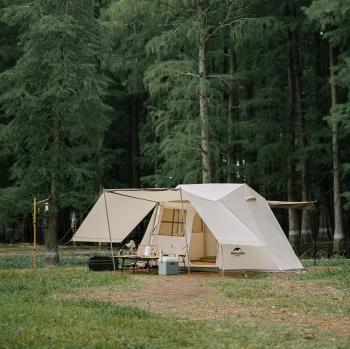 29 739 р. Палатка Naturehike Village 5.0 4-местная, алюминиевый каркас, снежная юбка, бежевая Naturehike nh21zp009-kh  с доставкой в г. Пермь. Увеличить фотографию 9