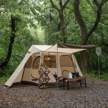 29 739 р. Палатка Naturehike Village 5.0 4-местная, алюминиевый каркас, снежная юбка, бежевая Naturehike nh21zp009-kh  с доставкой в г. Пермь. Увеличить фотографию 18