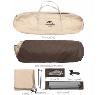 13 949 р. Палатка Naturehike Ango 3-местная, быстросборная, бежевая Naturehike nh21zp010-kh  с доставкой в г. Пермь. Увеличить фотографию 12
