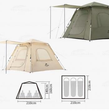 20 789 р. Палатка Naturehike Ango 3-местная, быстросборная, снежная юбка, бежевая Naturehike nh21zp010-khskr  с доставкой в г. Пермь. Увеличить фотографию 6