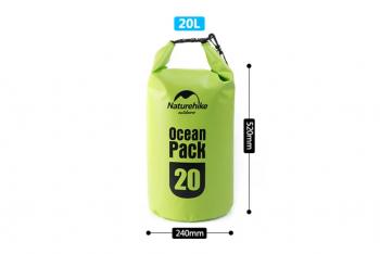 1 059 р. Гермомешок Naturehike Ocean Pack 20 л. (зелёный) Naturehike fs15m010-j-20gr  с доставкой в г. Пермь. Увеличить фотографию 3