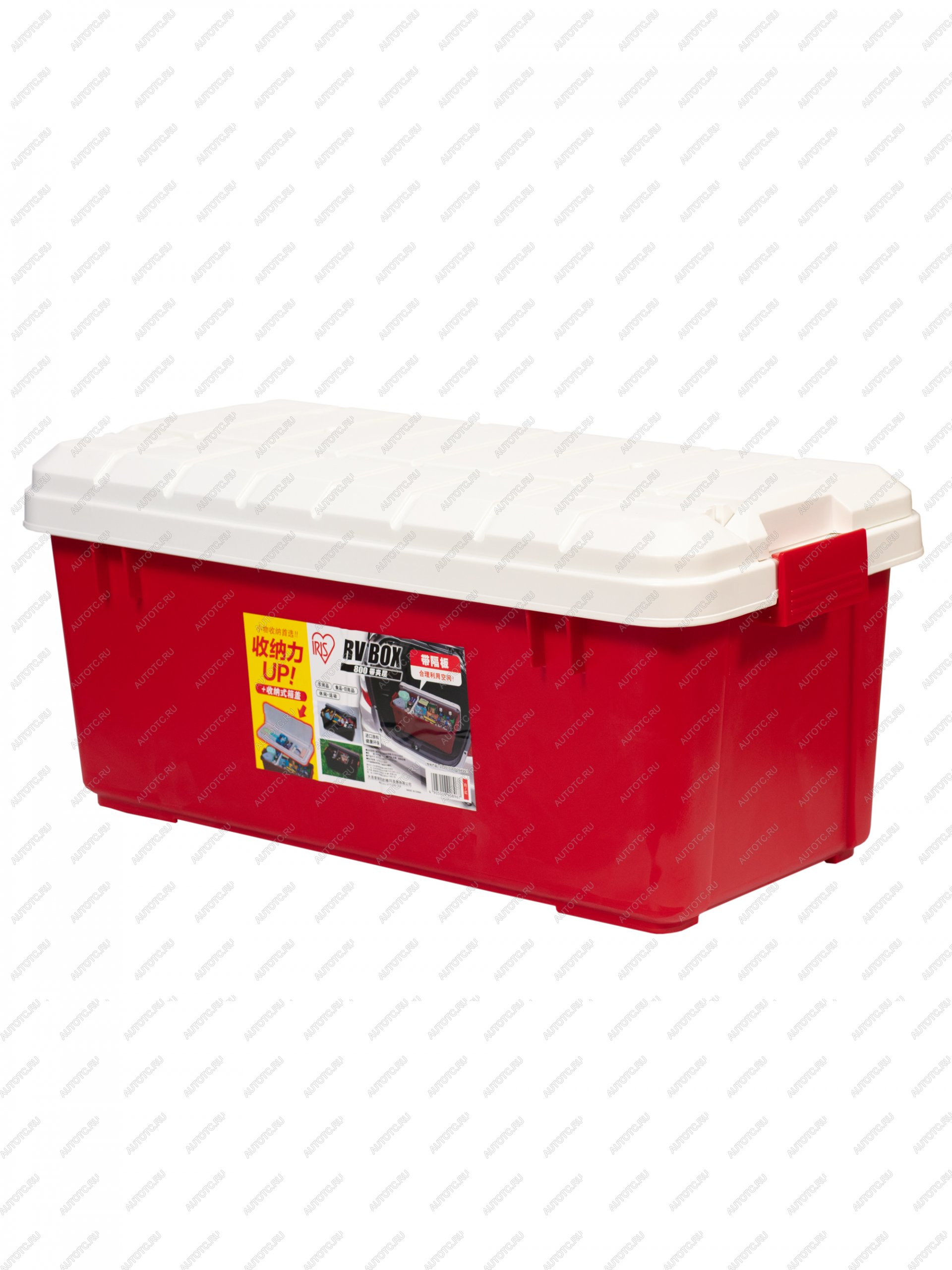4 839 р. Ящик экспедиционный IRIS RV BOX 800 c двойной разделенной крышкой, WHITERED. 79x37x33 см. IRIS OHYAMA rv800cw  с доставкой в г. Пермь