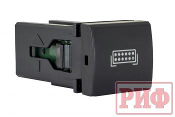 909 р. Кнопка ВКЛВЫКЛ, голубой, FRONT LIGHTS TOYOTA 22x22 РИФ rif22-1-7111904  с доставкой в г. Пермь. Увеличить фотографию 1