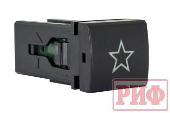 909 р. Кнопка ВКЛВЫКЛ, голубой, универсальная, TOYOTA 22x22 РИФ rif22-1-7112204  с доставкой в г. Пермь. Увеличить фотографию 1