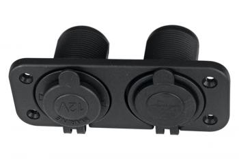 1 249 р. Розетка комбинированная с USB 3,1А на монтажной панели РИФ rif22-4-1009100  с доставкой в г. Пермь. Увеличить фотографию 2
