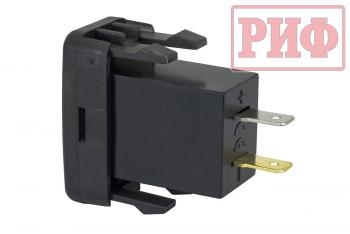 1 849 р. Розетка USB Type C, QC 3.0 с вольтметром для Toyota 40x20 РИФ rif22-4-1013600  с доставкой в г. Пермь. Увеличить фотографию 2