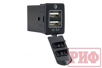 1 849 р. Розетка USB 2 QC 3.0 для Nissan 30x22х38 РИФ rif22-4-1013900  с доставкой в г. Пермь. Увеличить фотографию 1