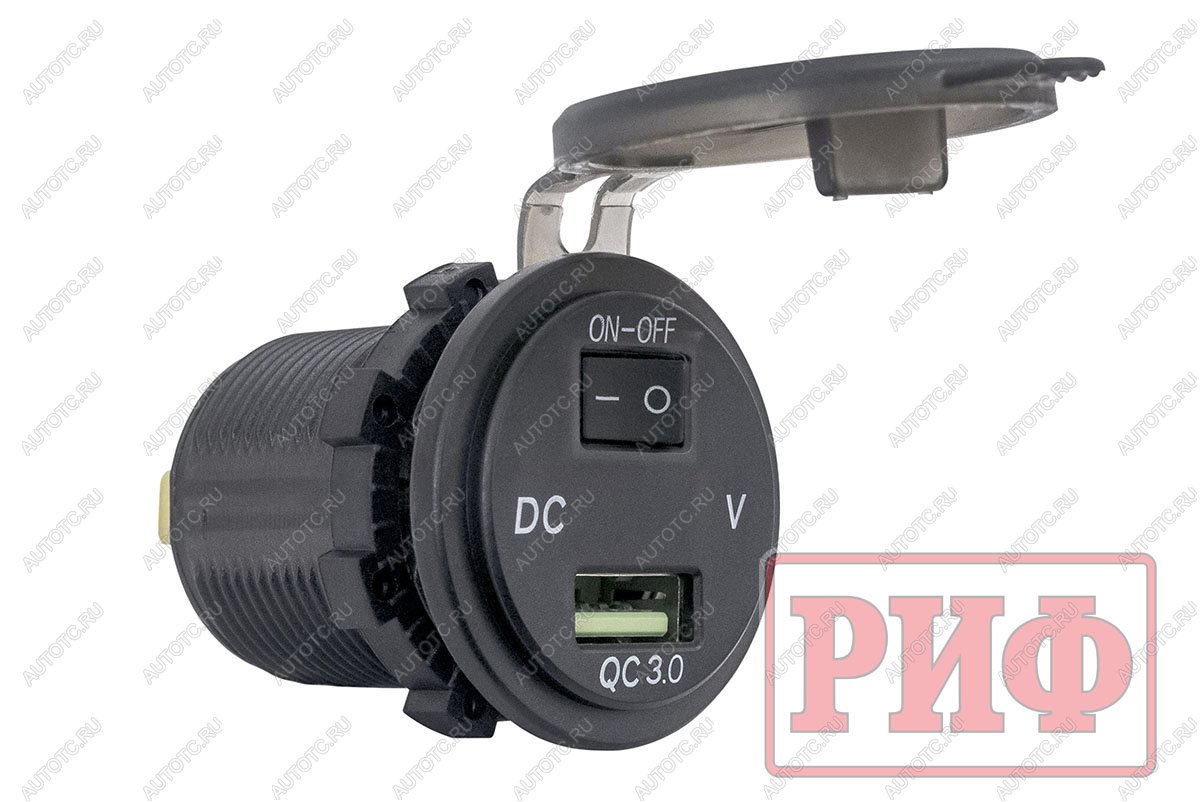269 р. Розетка USB QC 3.0 с вольтметром, 34x37х54 РИФ rif22-4-1014200  с доставкой в г. Пермь