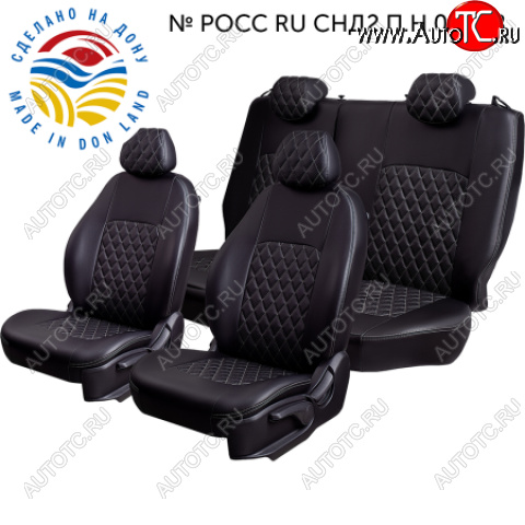 9 449 р. Чехлы модельные (РЗС60/40+подлок., 3Г, Илана- Орегон) Турин-Ромб Lord Autofashion  Chery Tiggo 7 PRO (2019-2025) (черный/серый/серый)  с доставкой в г. Пермь