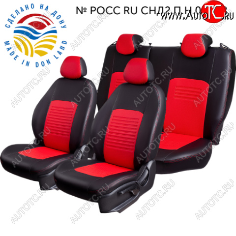 7 299 р. Чехлы сидений (Экокожа ИЛАНА+ОРЕГОН) LordAuto  Chery Tiggo T11 (2013-2016), Vortex Tingo (2010-2014) (Черный+красный)  с доставкой в г. Пермь
