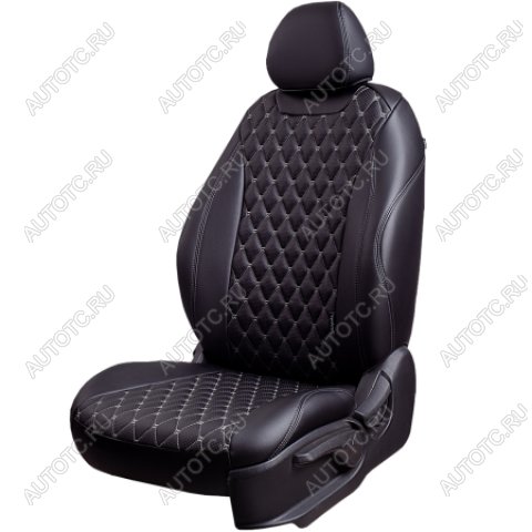 19 649 р. Комплект чехлов для сидений (РЗС 40/60 2Г Орегон) БАЙРОН Lord Autofashion KIA Ceed 2 JD дорестайлинг, хэтчбэк (2012-2015) (черный, вставка черная, строчка темно-серая)  с доставкой в г. Пермь