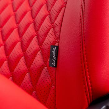 18 349 р. Комплект чехлов для сидений (ЦЗС 2П Орегон) БАЙРОН ст БАЙРОН Lord Autofashion Лада 2114 (2001-2014) (красный, вставка красная, строчка красная)  с доставкой в г. Пермь. Увеличить фотографию 3