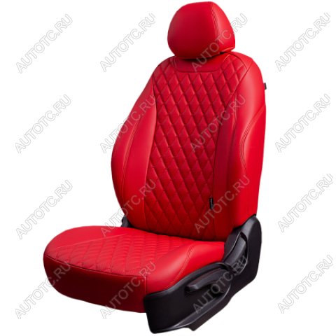 18 349 р. Комплект чехлов для сидений (ЦЗС 2П Орегон) БАЙРОН ст БАЙРОН Lord Autofashion Лада 2114 (2001-2014) (красный, вставка красная, строчка красная)  с доставкой в г. Пермь
