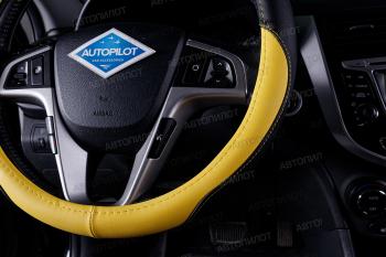939 р. Оплётка на руль (37-39см BLW-003 кож/зам ) Автопилот   (черный/желтый)  с доставкой в г. Пермь. Увеличить фотографию 2