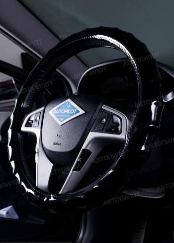 749 р. Оплётка на руль (37-39см BLW-012 кож/зам) Автопилот   (черный)  с доставкой в г. Пермь. Увеличить фотографию 4