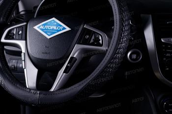 829 р. Оплётка на руль (37-39см BLW-020 кож/зам) Автопилот   (черный)  с доставкой в г. Пермь. Увеличить фотографию 4
