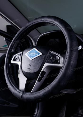 729 р. Оплётка на руль (37-39см BLW-030 кож/зам) Автопилот   (черный)  с доставкой в г. Пермь. Увеличить фотографию 4
