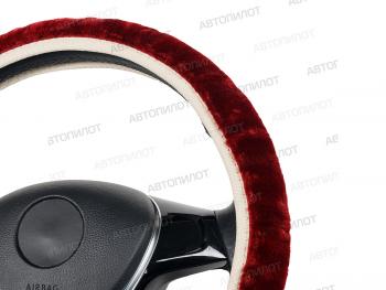 293 р. Оплётка на руль (37-40 см искусственный мех короткий ворс) Автопилот   (красный)  с доставкой в г. Пермь. Увеличить фотографию 2