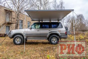 29 999 р. Маркиза автомобильная РИФ 2,13х2,5 м полуавтомат (винил) темно-серая РИФ rif5306-2025v  с доставкой в г. Пермь. Увеличить фотографию 4