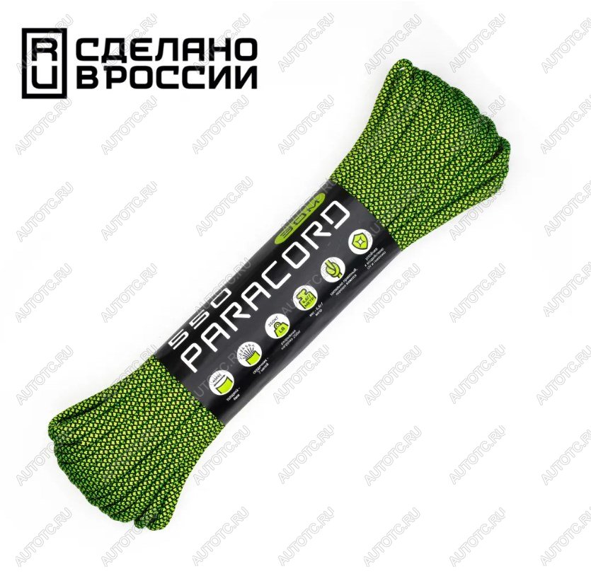 659 р. Паракорд 550 CORD nylon 30м (neon green snake)  550.n30.ngs  с доставкой в г. Пермь