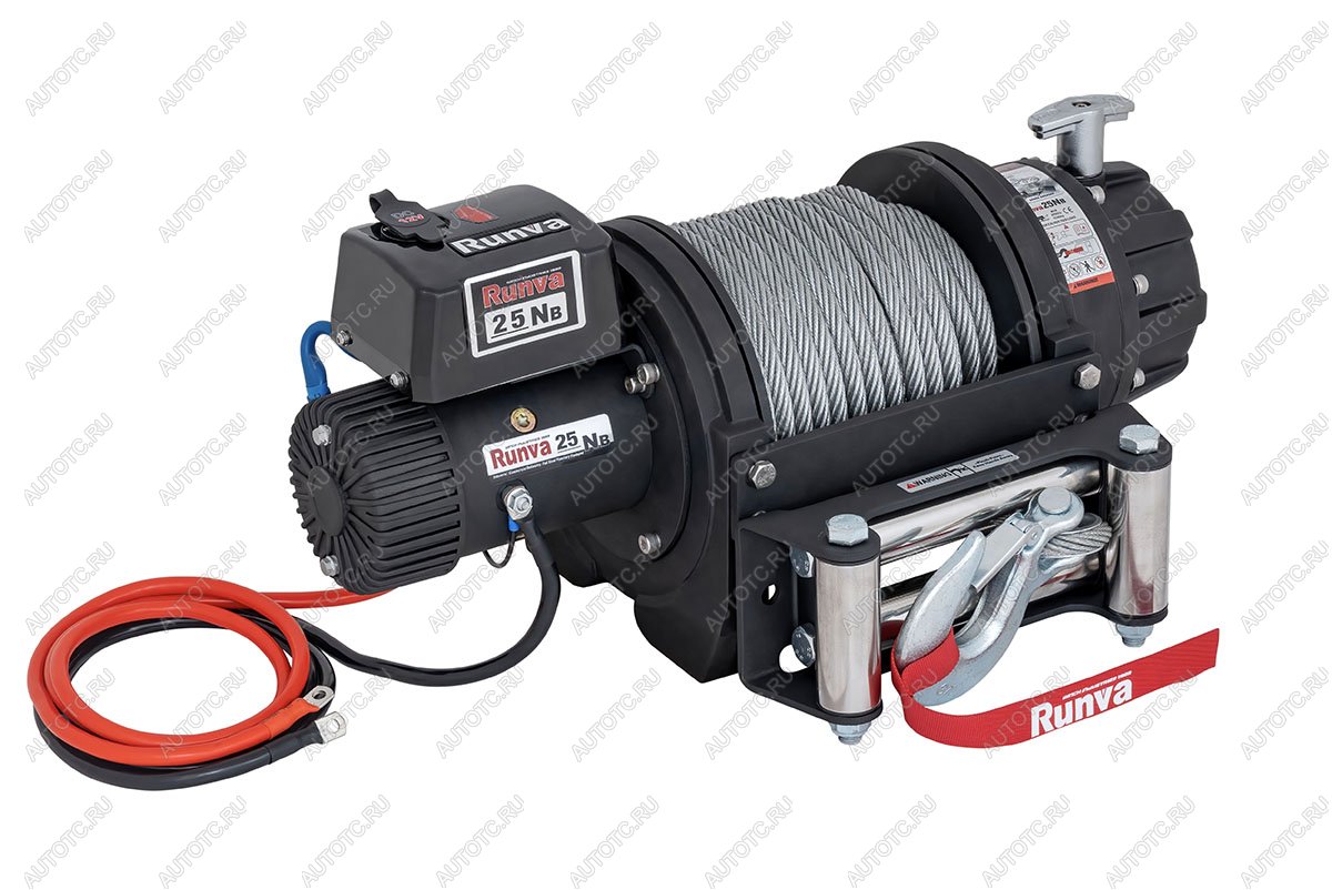 148 359 р. Лебёдка электрическая 12V Runva 25000 lbs влагозащищенная, стальной трос  ewb25000s  с доставкой в г. Пермь