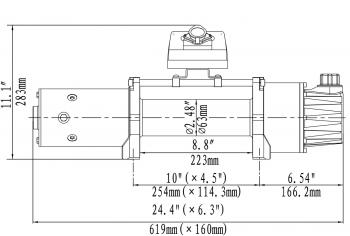 54 239 р. Лебёдка электрическая двухскоростная 12V Runva 10000 lbs 4500 кг  ewd10000s  с доставкой в г. Пермь. Увеличить фотографию 12