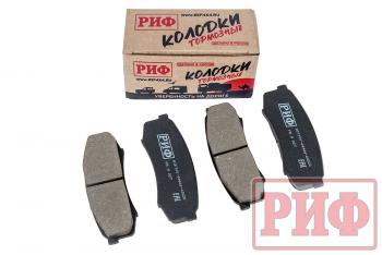 1 039 р. Колодки тормозные задние РИФ Toyota LC 105,120, Mitsubishi Pajero 3, 4 OEM 04466-60020, 04466-60010 , 4605A448  riftoy-04466-60020  с доставкой в г. Пермь. Увеличить фотографию 1