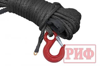 9 479 р. Трос для лебёдки синтетический РИФ 11 мм25 м черный (готовый)  rope11mm25mbl  с доставкой в г. Пермь. Увеличить фотографию 2