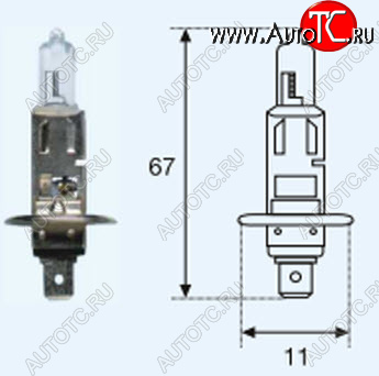 19 р. H1 (12V-55W  P14.5s) ЛАМПА УПАКОВКА (1 шт) BLICK BODYPARTS lp0h100-980-o  с доставкой в г. Пермь