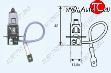 10 р. H3 (12V-55W  PK22S) ЛАМПА УПАКОВКА (1 шт) BLICK BODYPARTS lp0h300-980-o  с доставкой в г. Пермь