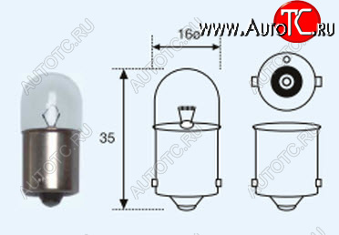 73 р. R10W (T16 12V-10W  BA15s) ЛАМПА УПАКОВКА (10 шт) BLICK BODYPARTS lpr1000-980-t  с доставкой в г. Пермь